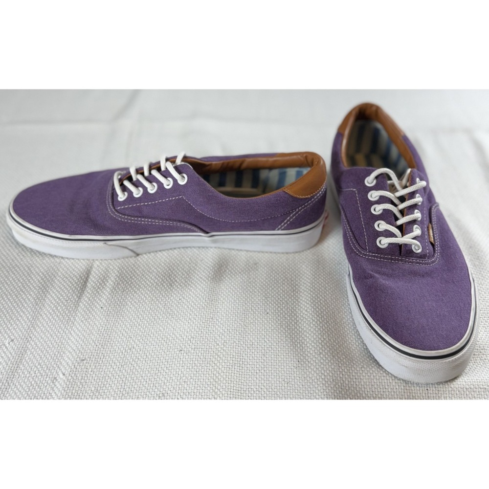 Vans Shoes Mens Size 11.5 Purple Canvas Low Top Lace Up Casual Skate Sneakers - Picture 4 of 10